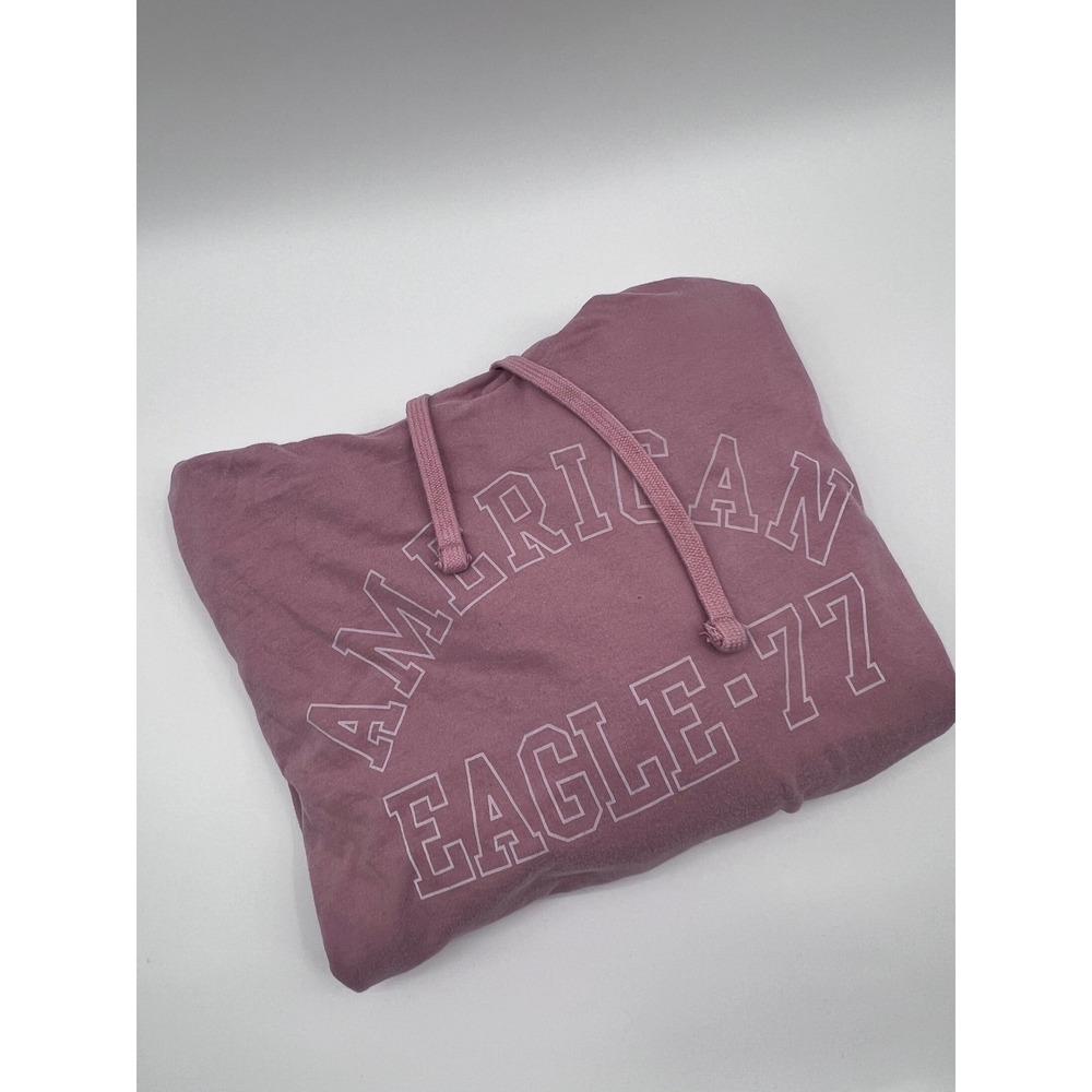 American Eagle Soft Hoodie Lightweight Pink & White‎ Pullover Size L